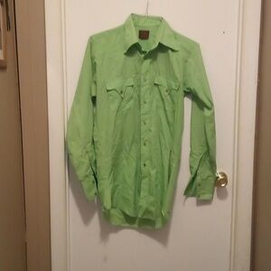 Fenton Men's Green Long Sleeve Button Down Western Cowboy Shirt - Size Large